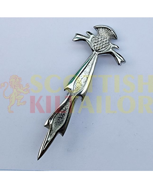 Scottish Highland Silver Kilt Pin, Silver color for Male