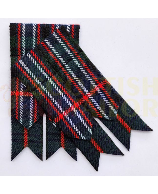 Scottish National Tartan Kilt Flashes, Black color for Male