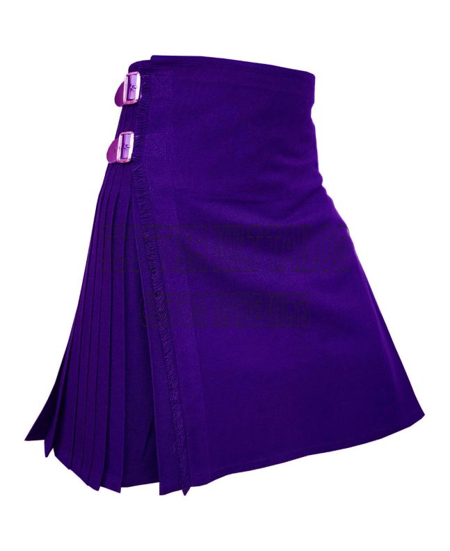 Solid Purple Tartan Kilt, Purple color for Male