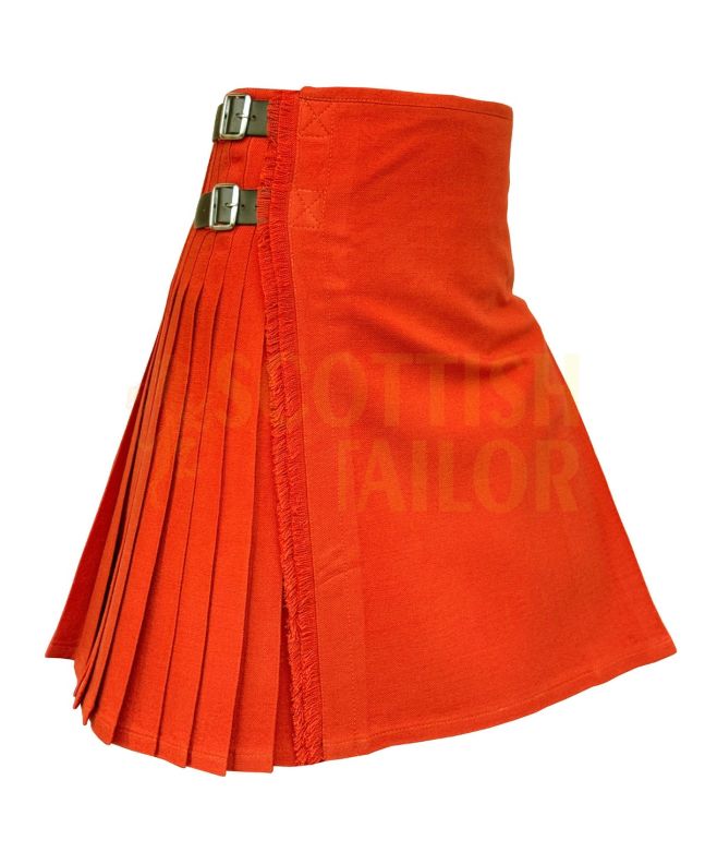 Clan Solid Red Ancient Orange Tartan Kilt