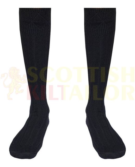 Black Kilt Socks, Black color for Male