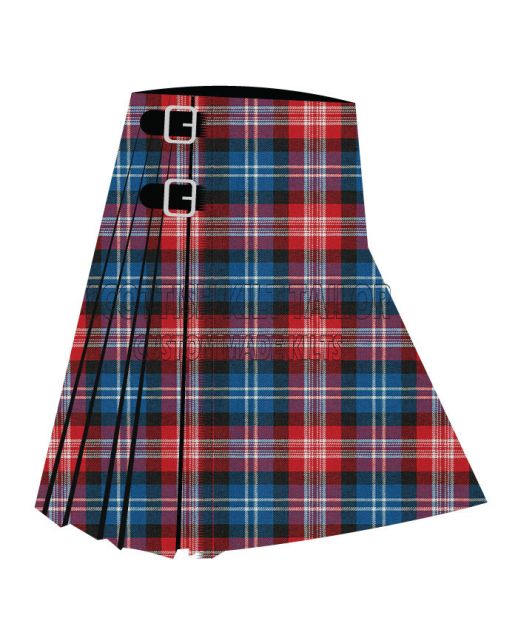 American St Andrews Societies Tartan Kilt, Red color for Male