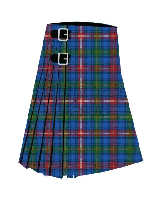 Amphlett Kevin Premium Tartan Kilt, Blue color for Male