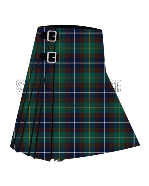 Ancient Atlantic Premium Tartan Kilt, Green color for Male