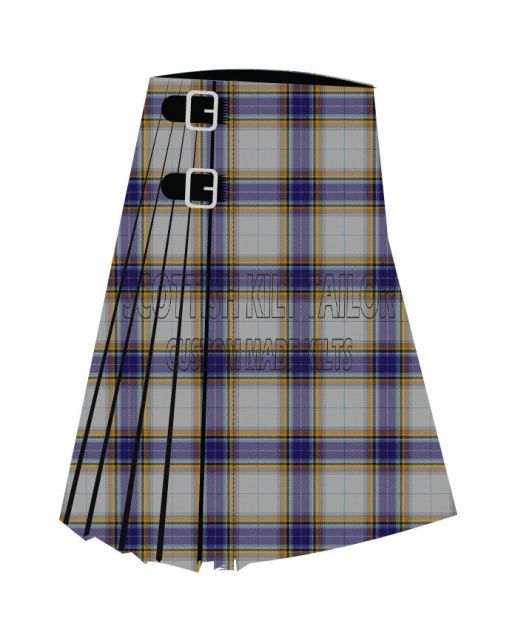 Antarctic Premium Tartan Kilt, Gray color for Male