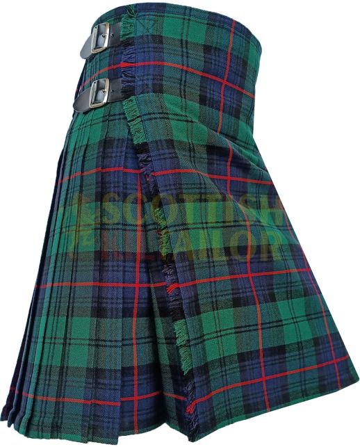 Armstrong Modern Tartan Kilt, Green color for Male