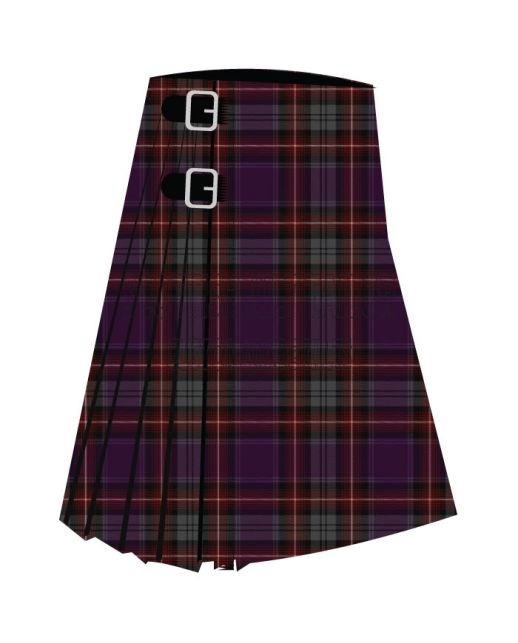 Arran Isle of Strathmore Premium Tartan Kilt, Purple color for Male