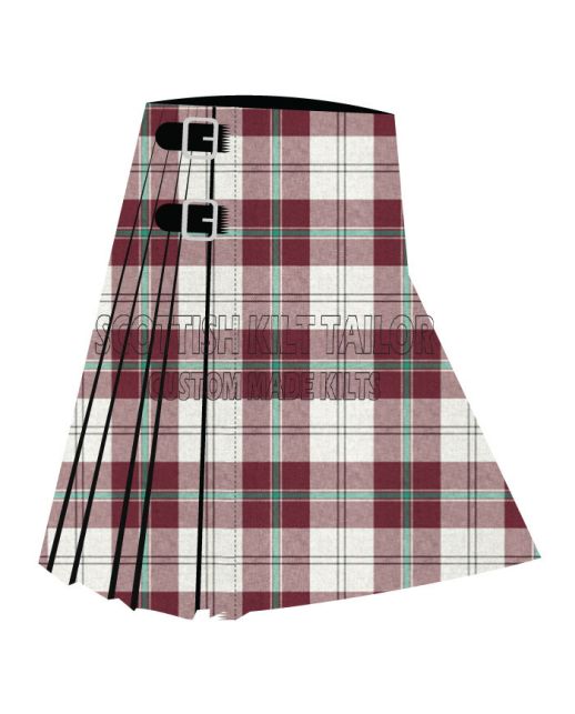 Ativa Burgundy Tartan Kilt, Burgundi color for Male