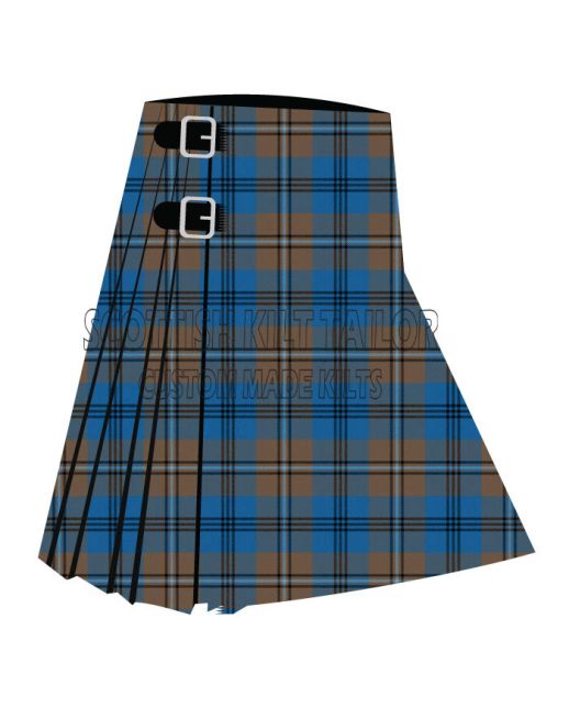 Auld Lang Syne Premium Tartan Kilt, Blue color for Male