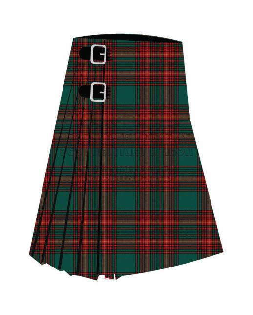 Austrian Bowhunters Hunting Premium Tartan Kilt, Green color for Male