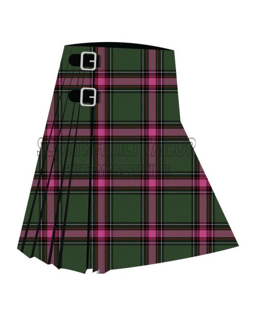 Aviemore Highland Premium Tartan Kilt, Green color for Male