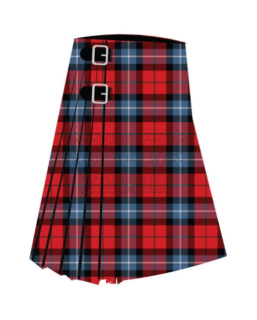 Baillie of Polkemmet Red Premium Tartan Kilt, Red color for Male