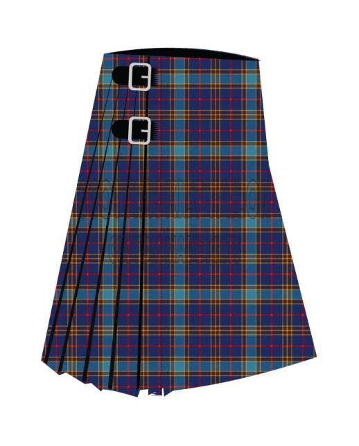 Balfour Blue Premium Tartan Kilt, Blue color for Male