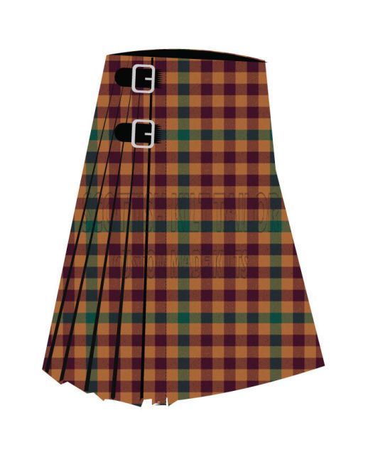 Ballindalloch Check Premium Tartan Kilt, Brown color for Male