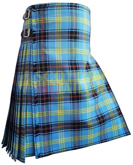 Bell of The Borders Tartan Kilt, Sky Blue color for Male
