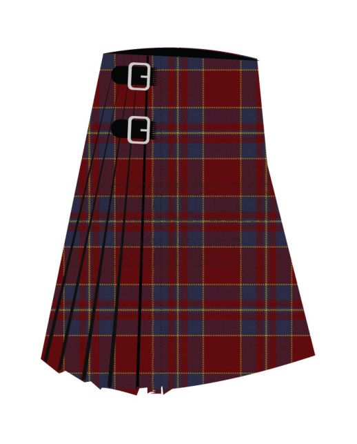 Bells Premium Tartan Kilt, Red color for Male