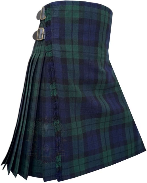Black Watch Tartan Kilt, Green color for Male