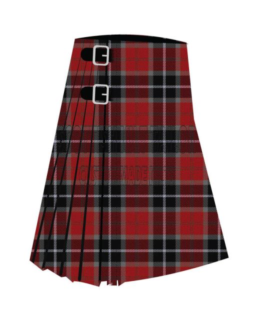 Bombeiros Voluntarios De Galicia Premium Tartan Kilt, Red color for Male