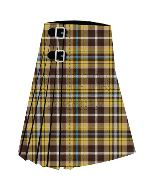 Bonnie Prince Charlie Premium Tartan Kilt, Yellow color for Male