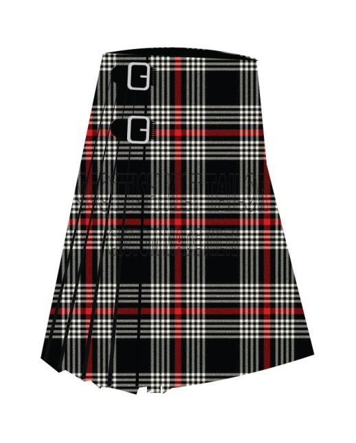 Border Reiver Check Premium Tartan Kilt, Black color for Male
