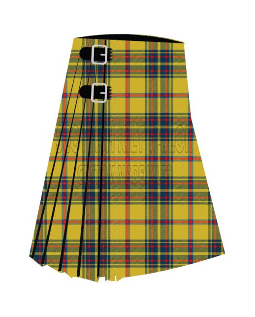 Bracken Premium Tartan Kilt, Yellow color for Male