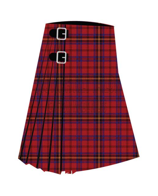 Brad Majors Premium Tartan Kilt, Red color for Male
