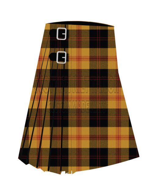 Brecheen Premium Tartan Kilt, Yellow color for Male