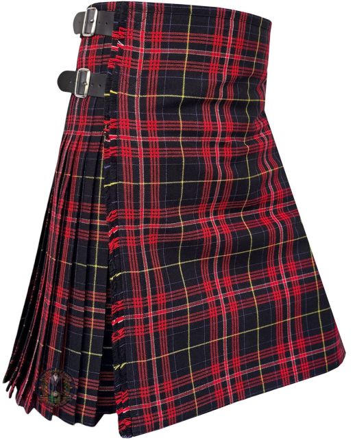 Breckenridge Premium Tartan Kilt, Black color for Male