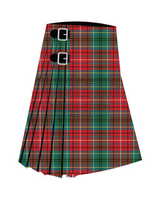 British Columbia Premium Tartan Kilt, Red color for Male
