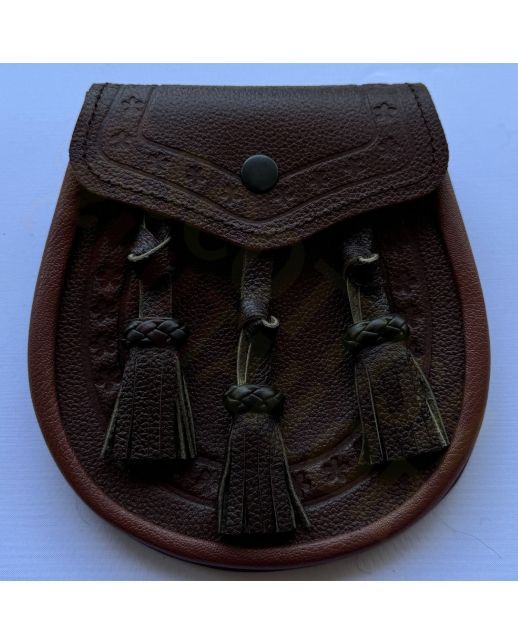 Brown Premium Embossed Leather Sporran