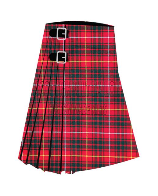 Bruce Modern Premium Tartan Kilt, Red color for Male