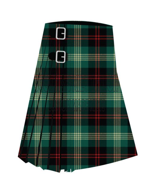Brunton Premium Tartan Kilt, Green color for Male