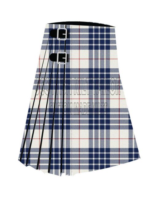 Buchanan Dress Blue Premium Tartan Kilt, White color for Male