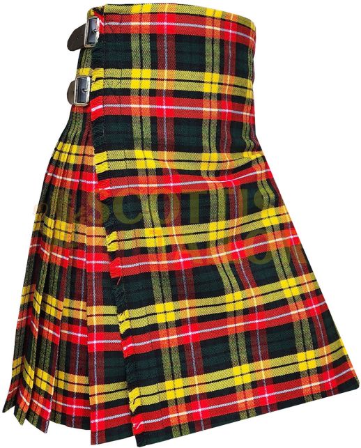 Buchanan Modern Tartan Kilt, Yellow color for Male