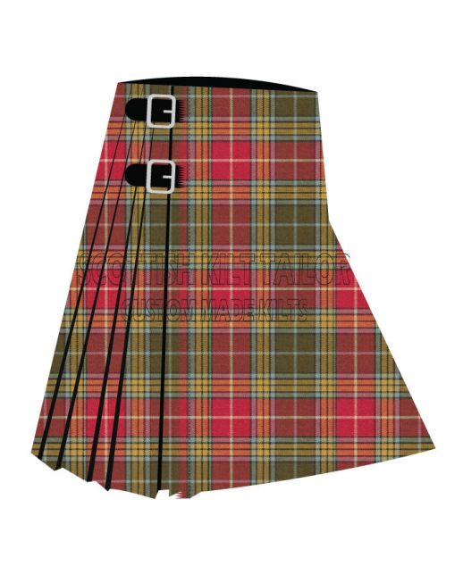 Buchanan Weathered Premium Tartan Kilt, Red color for Male