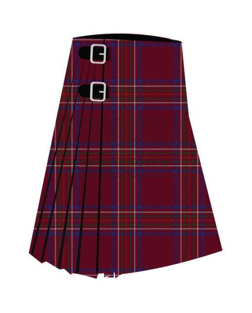 Burnett of Leys Hunting Premium Tartan Kilt, Red color for Male