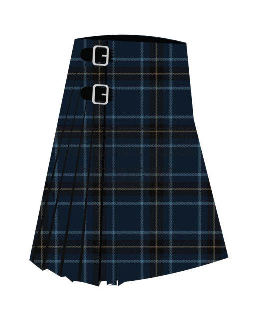 Burnetts Struth Premium Tartan Kilt, Black color for Male