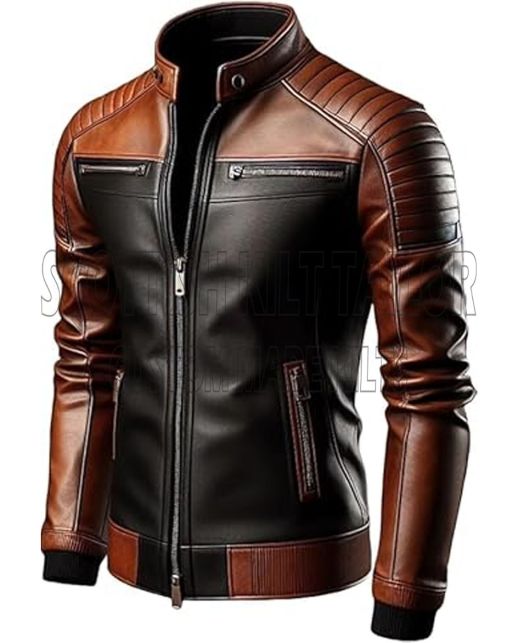 Cafe Racer Jacket Sheepskin Real Leather Jacket