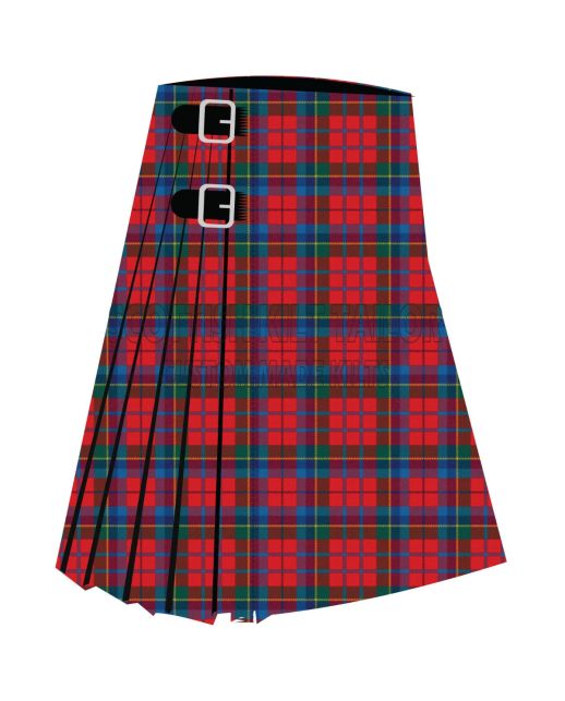 Caledonia Three Premium Tartan Kilt, Red color for Male