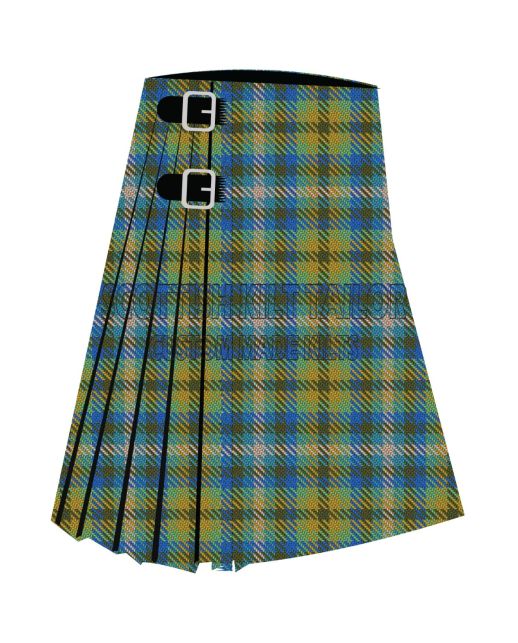 Caol Shore Premium Tartan Kilt, Green color for Male