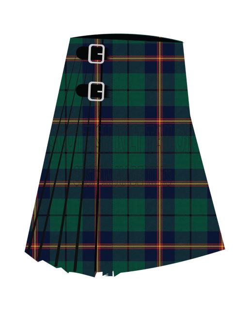 Carmichael Modern Premium Tartan Kilt, Green color for Male