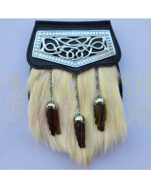 Celtic Cantle Crome Finish Kilt Sporran