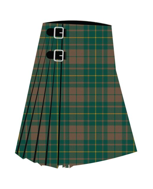 Clancavalry Premium Tartan Kilt, Green color for Male