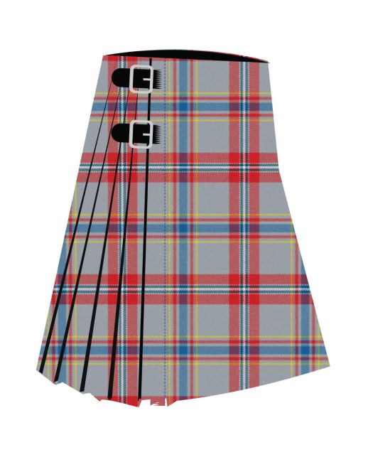 Clanmemorial Premium Tartan Kilt, Gray color for Male