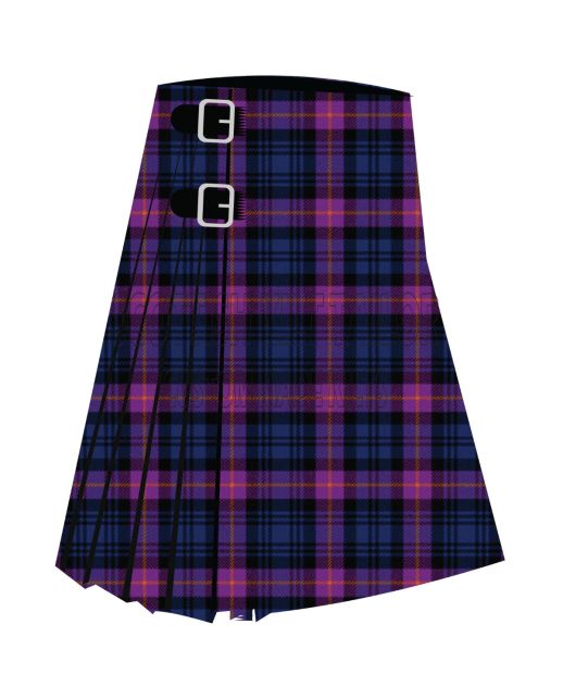 Clemson University Premium Tartan Kilt, Purple color for Male