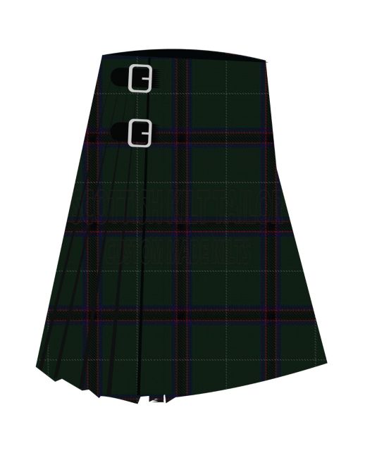 Clan Cothill Family Premium Tartan Kilt, Black color for Male