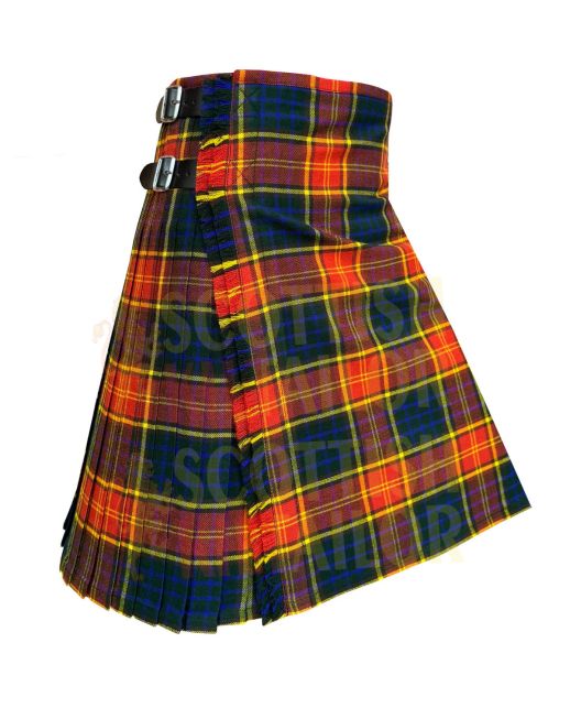 County Roscommon Premium Tartan Kilt, Orange color for Male
