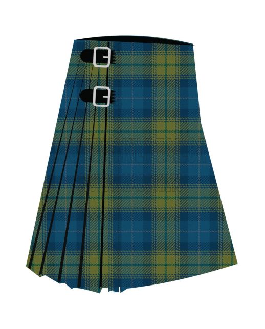 Clan Cowal Highland Gathering Premium Tartan Kilt, Green color for Male