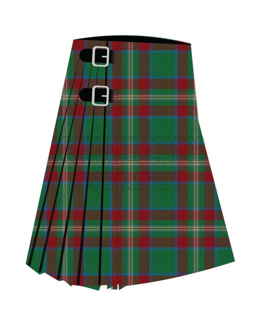 Clan Crieff Strathearn Ancient Premium Tartan Kilt, Green color for Male