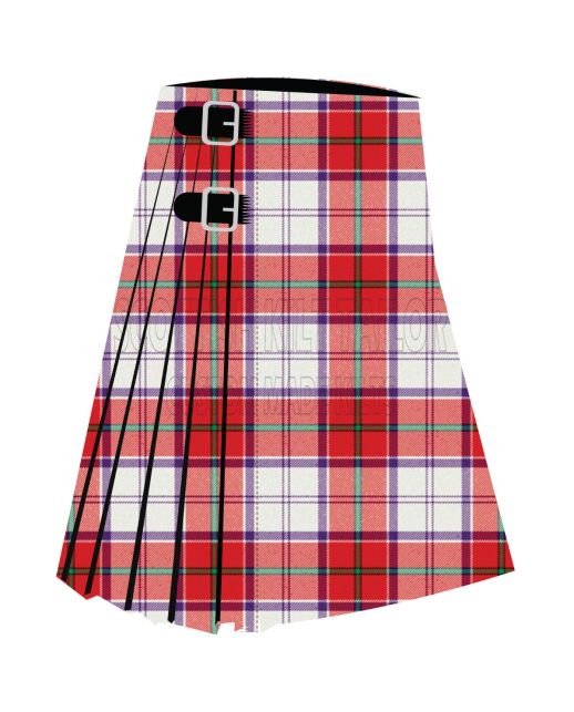 Clan Culloden Dress Red Premium Tartan Kilt, Red color for Male
